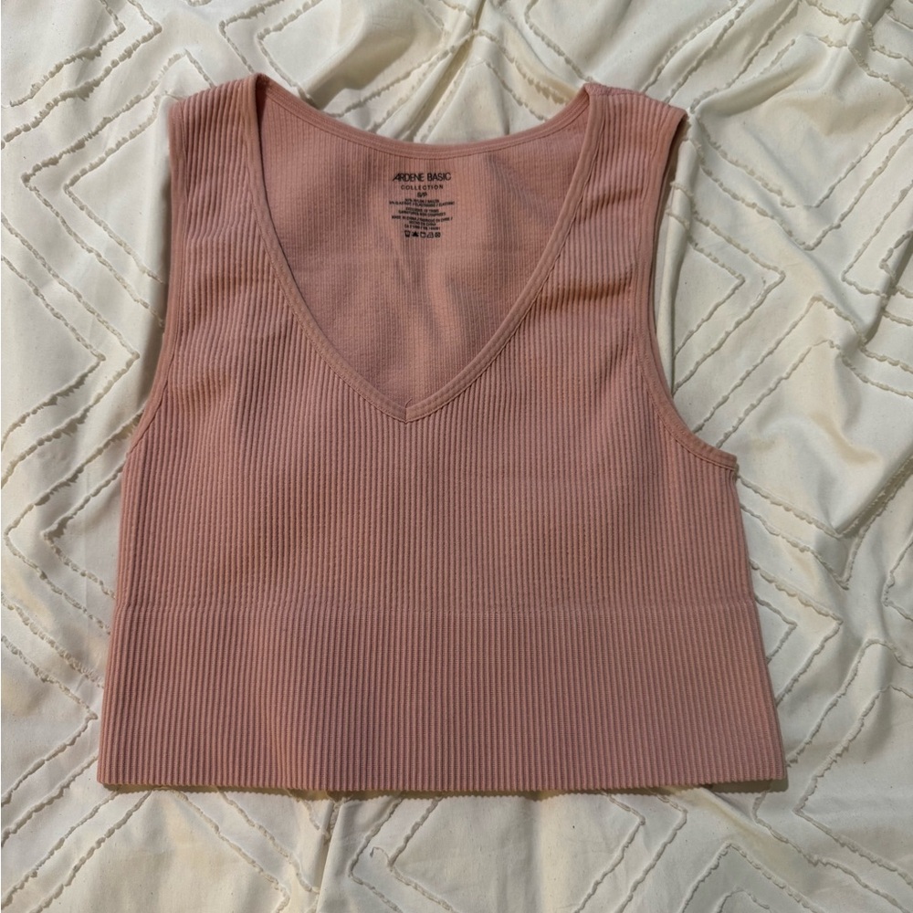 Ardene Pink Ribbed Tank Top